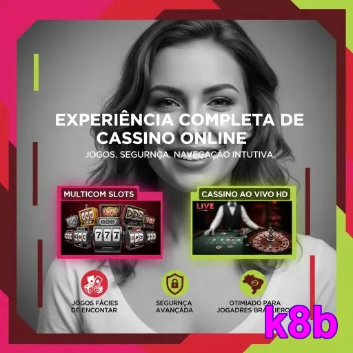 App k8b com login seguro em visual glassmorphism