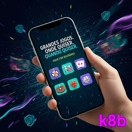 App k8b com regras e suporte em interface premium